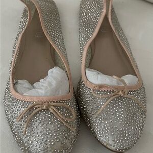Aldo Silver and Pink Sparkly Flats